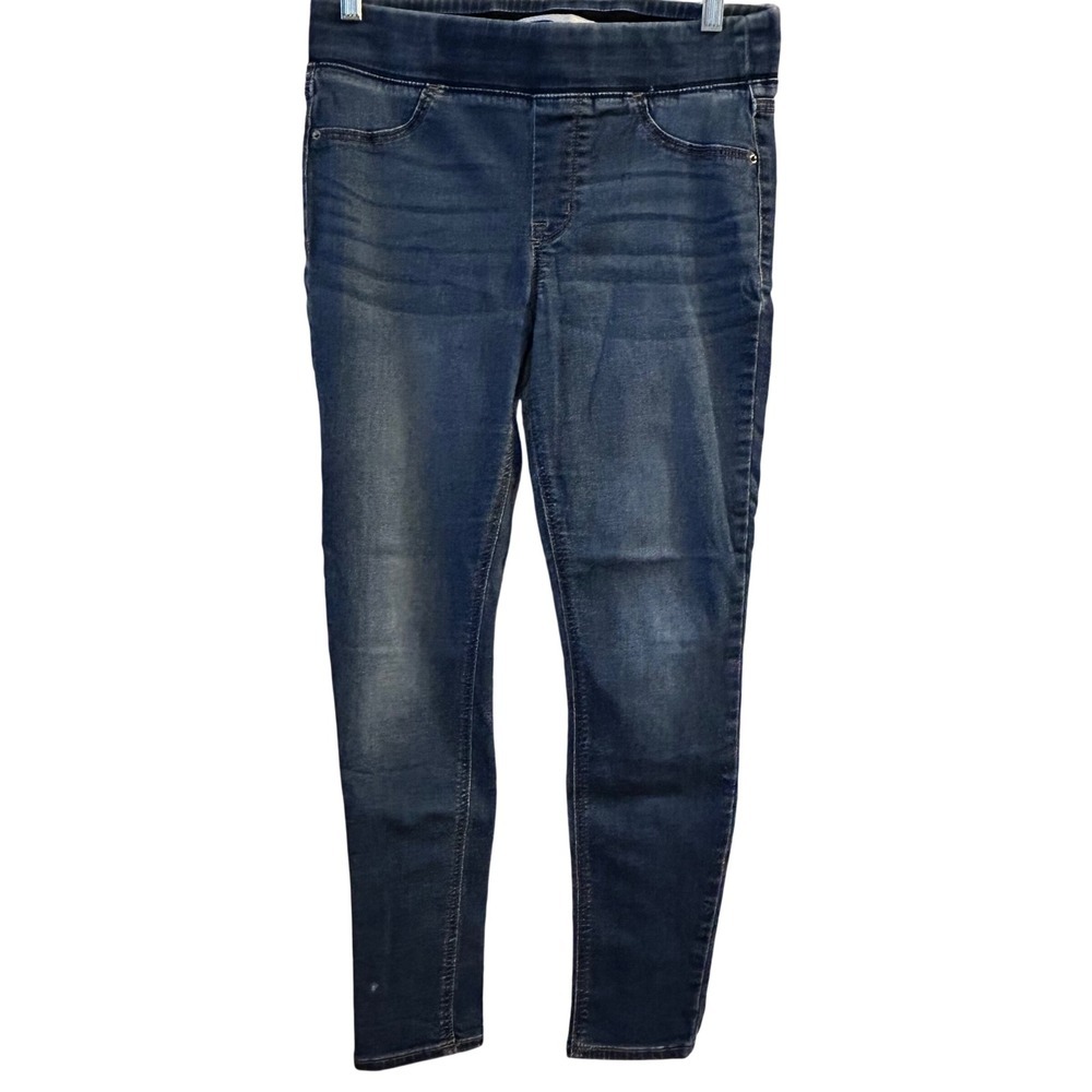 Old Navy Rockstar Jeggings Blue Wash Denim Stretch Elastic Waist Size 8 Short